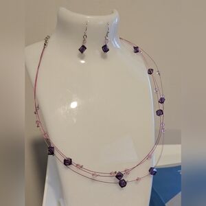 Avon Purple and Pink Necklace Set